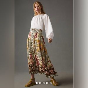Farm Rio x Anthropologie Split-Hem Skirt